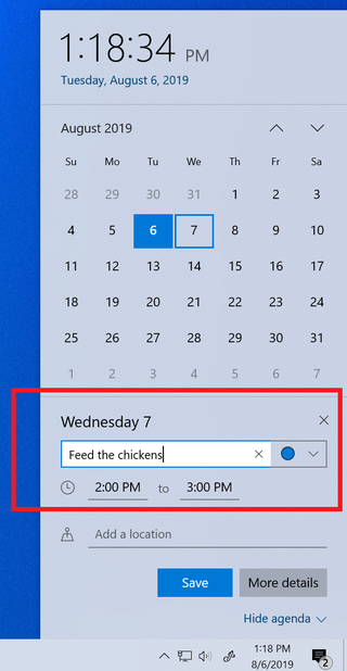An example of new calendar editing tools.